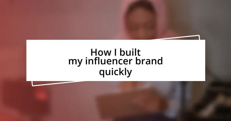 How I built my influencer brand quickly