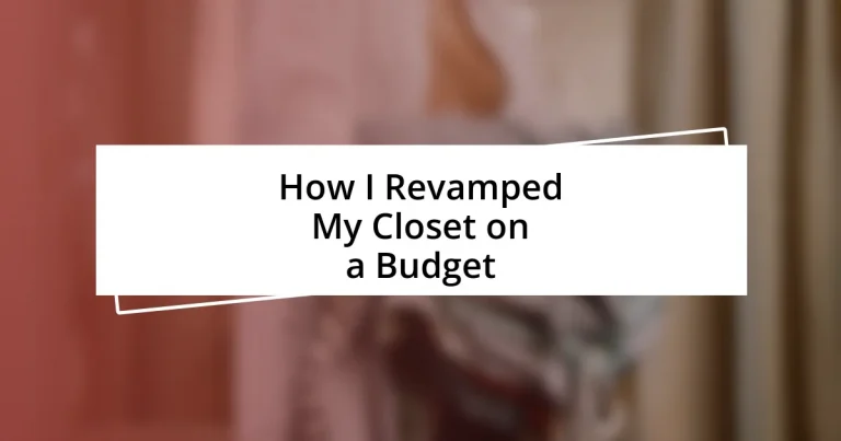 How I Revamped My Closet on a Budget