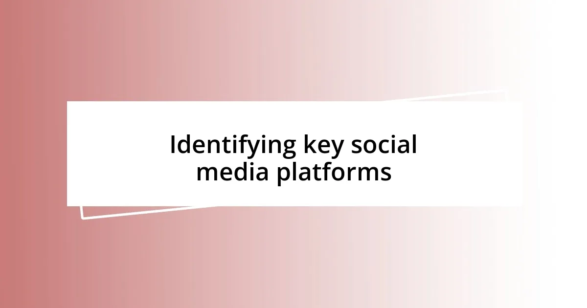 Identifying key social media platforms